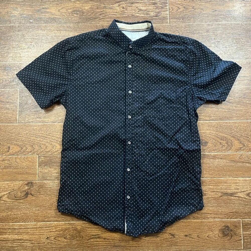 Craft and Flow Shirt Mens Large Blue Button Up Cotton Causal Dad Geometric  Camp